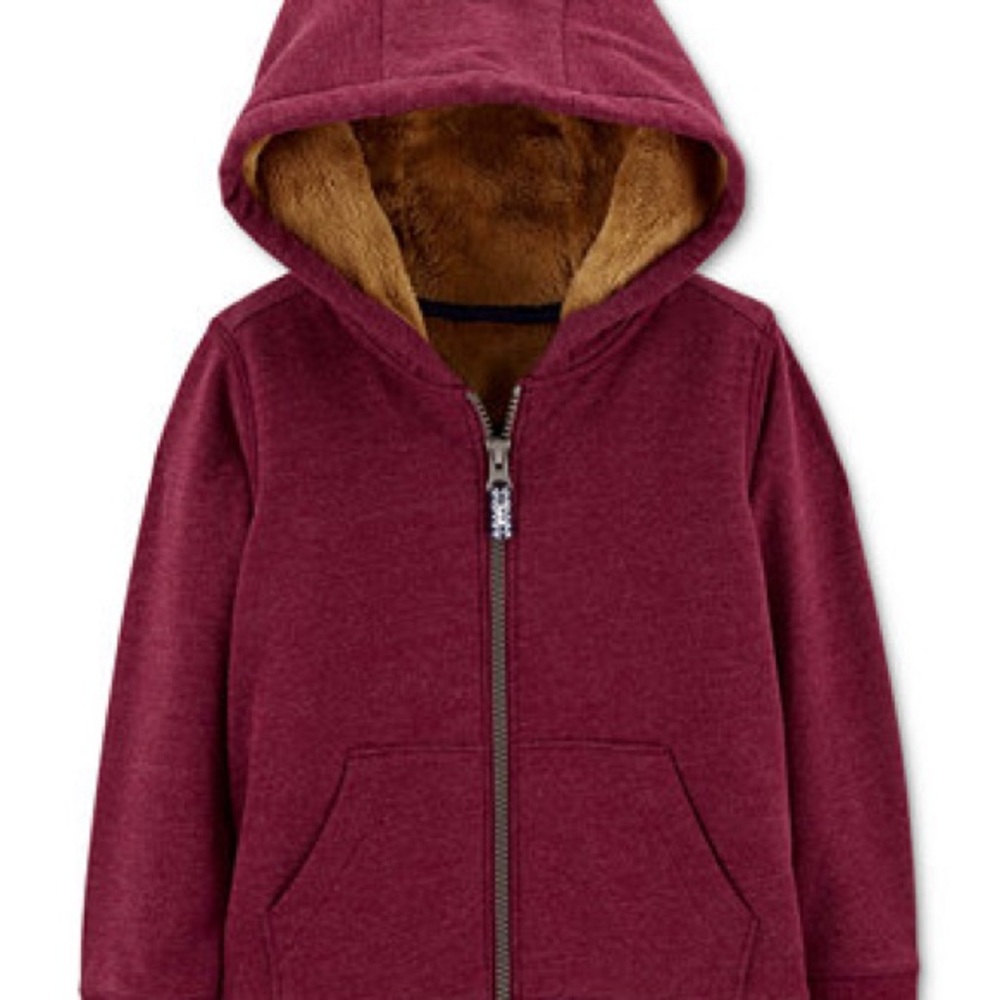 Carter’s Hooded Zip-Up Fleece Jacket in Burgundy